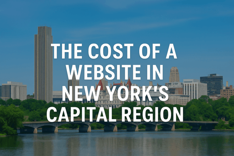 Image of Albany New York with post title overlay